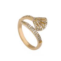 Rhinestone Zinc Alloy Finger Ring, fashion jewelry & for woman & with rhinestone, 19mm 