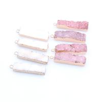 Agate Pendants de Quartz , agate quartz de glace, avec alliage de zinc, rectangle, poli, DIY, plus de couleurs à choisir Vendu par PC
