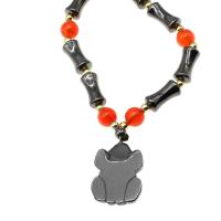Magnetic Necklace, Magnetic Hematite, Lion, polished, fashion jewelry Approx 36 cm 