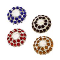 Zinc Alloy Large Hole Beads, Round, plated, micro pave cubic zirconia nickel, lead & cadmium free Approx 