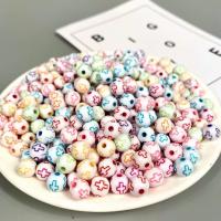 Solid Color Acrylic Beads, Round, stoving varnish, DIY, mixed colors, 10mm 