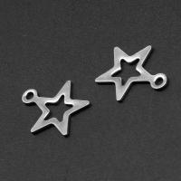 Stainless Steel Star Pendant, silver color plated Approx 