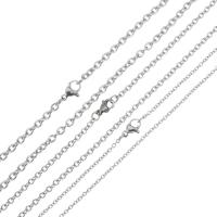 Fashion Stainless Steel Necklace Chain, silver color plated, fashion jewelry & for woman 