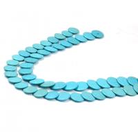 Synthetische Türkis Perlen, flache Runde, poliert, DIY & verschiedene Größen vorhanden, Türkisblau, verkauft von Strang