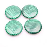 Gemstone Cabochons, Synthetic Malachite, Flat Round, polished, DIY, green 