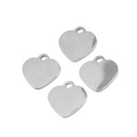 Stainless Steel Heart Pendants, silver color plated, DIY Approx 