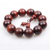 Wood Bracelets, with Pterocarpus Santalinus, polished, reddish-brown, 20mm 