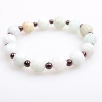 Jade Bracelets, Jadeite, polished, white, 10mm 