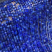 Perla De Cianita Natural, Cuadrado, pulido, Bricolaje, azul, 4x4.5mm, Vendido por Sarta