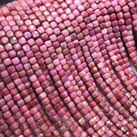 Rhodonite Beads,  Square, polished, DIY, pink, 4.5-5mm 