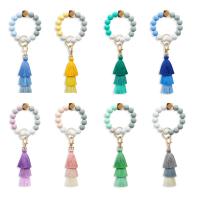 Silicone Jewelry Bracelets, Zinc Alloy, with Cotton Thread & Silicone, Tassel, fashion jewelry & Unisex 