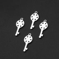 Stainless Steel Key Pendants, silver color plated 