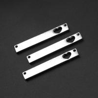 Stainless Steel Connector Bar, Rectangle, silver color plated 