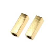 Brass Tube Beads, Rectangle, plated 