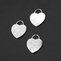 Stainless Steel Heart Pendants, silver color plated 