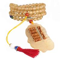108 Mala Beads, Horn, handmade, sienna, 6mm 