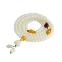 108 Mala Beads, Bodhi, handmade, white 
