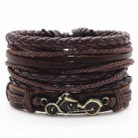 Wrap Bracelets, PU Leather, with Zinc Alloy, Adjustable & fashion jewelry & multilayer & for man, 6CM,17-18CM,8-9CM 