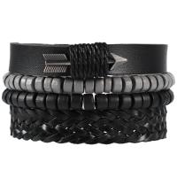Wrap Bracelets, PU Leather, with Zinc Alloy, Adjustable & fashion jewelry & Unisex, 6CM,17-18CM,8-9CM 