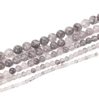 perle en quartz gris naturel, Cristal gris, Rond, poli, DIY & normes différentes pour le choix, Vendu par brin