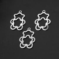 Stainless Steel Jewelry Charm, silver color plated 