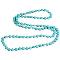 Turquoise Jewelry Necklace, Synthetic Turquoise, polished, blue, 46cm,116cm 