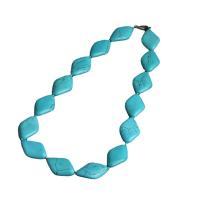 Turquoise Jewelry Necklace, Synthetic Turquoise, polished, blue, 550mm 