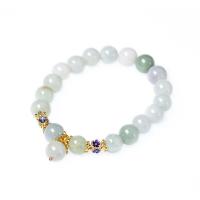 Jade Bracelets, handmade, white, 10mm 
