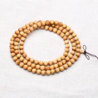 108 Mala Beads, Thuja Sutchuenensis, sienna, 8mm 