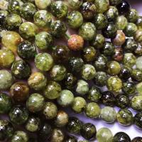 Single Gemstone Beads, Natural Stone, Round, polished, DIY green 