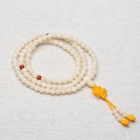 108 Mala Beads, Bodhi, Buddhist jewelry, white, 6mm 