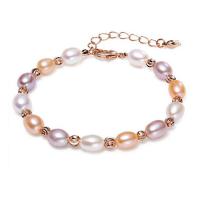 Cultured Freshwater Pearl Bracelets, handmade, fashion jewelry, mixed colors, 6mm 