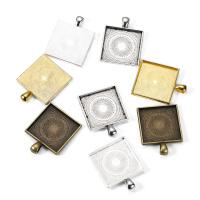 Zinc Alloy Pendant Cabochon Setting, Square, plated Approx 