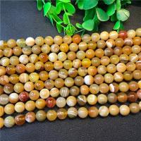 Natural Lace Agate Beads, Round, polished, yellow camouflage, 10mm 