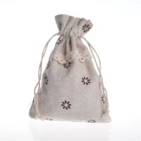 Linen Jewelry Pouches Bags, beige 