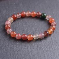 Agate Bracelets, Mixed Agate, Round, polished Approx 18 cm 
