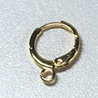 Brass Hoop Earring Components, plated, with loop [