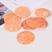 Natural Seashell Pendant, Shell, Round, DIY, orange, 40mm 