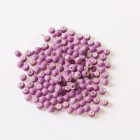 Glazed Porcelain Beads, Round, DIY purple 