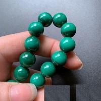 Natürliche Malachit Perlen, rund, poliert, Länge:ca. 18 cm, verkauft von Strang
