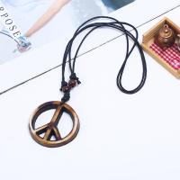 PU Leather Cord Necklace, Resin, with Wax Cord, Adjustable & fashion jewelry & handmade & Unisex, 80-83cmuff0c4.8cm 