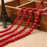 Natural Coral Beads, Natural Stone, Round, polished, red Approx 38 cm 