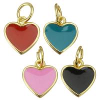 Pendentifs de Émail laiton , coeur, bijoux de mode & pour femme, plus de couleurs à choisir Environ 3.5mm, Vendu par PC