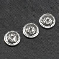 Stainless Steel Jewelry Cabochon, Round, silver color plated 