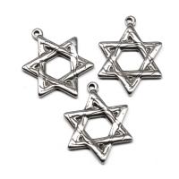 Stainless Steel Star Pendant, silver color plated 