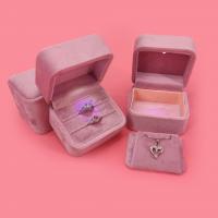 Jewelry Gift Box, Velvet box, with ABS Plastic, pink 