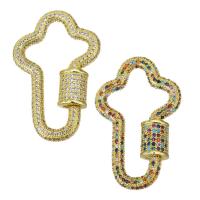 Brass Screw Clasp, fashion jewelry & micro pave cubic zirconia & for woman 