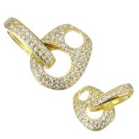 Cubic Zirconia Micro Pave Slide Charm, Brass, fashion jewelry & micro pave cubic zirconia & for woman, gold 