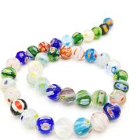 Millefiori Slice Lampwork Beads, Millefiori Lampwork, Round, polished, DIY mixed colors 