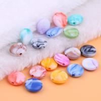 Deux couleures perles acryliques, Acrylique, Rond, DIY, couleurs mélangées, 14mm Vendu par sac